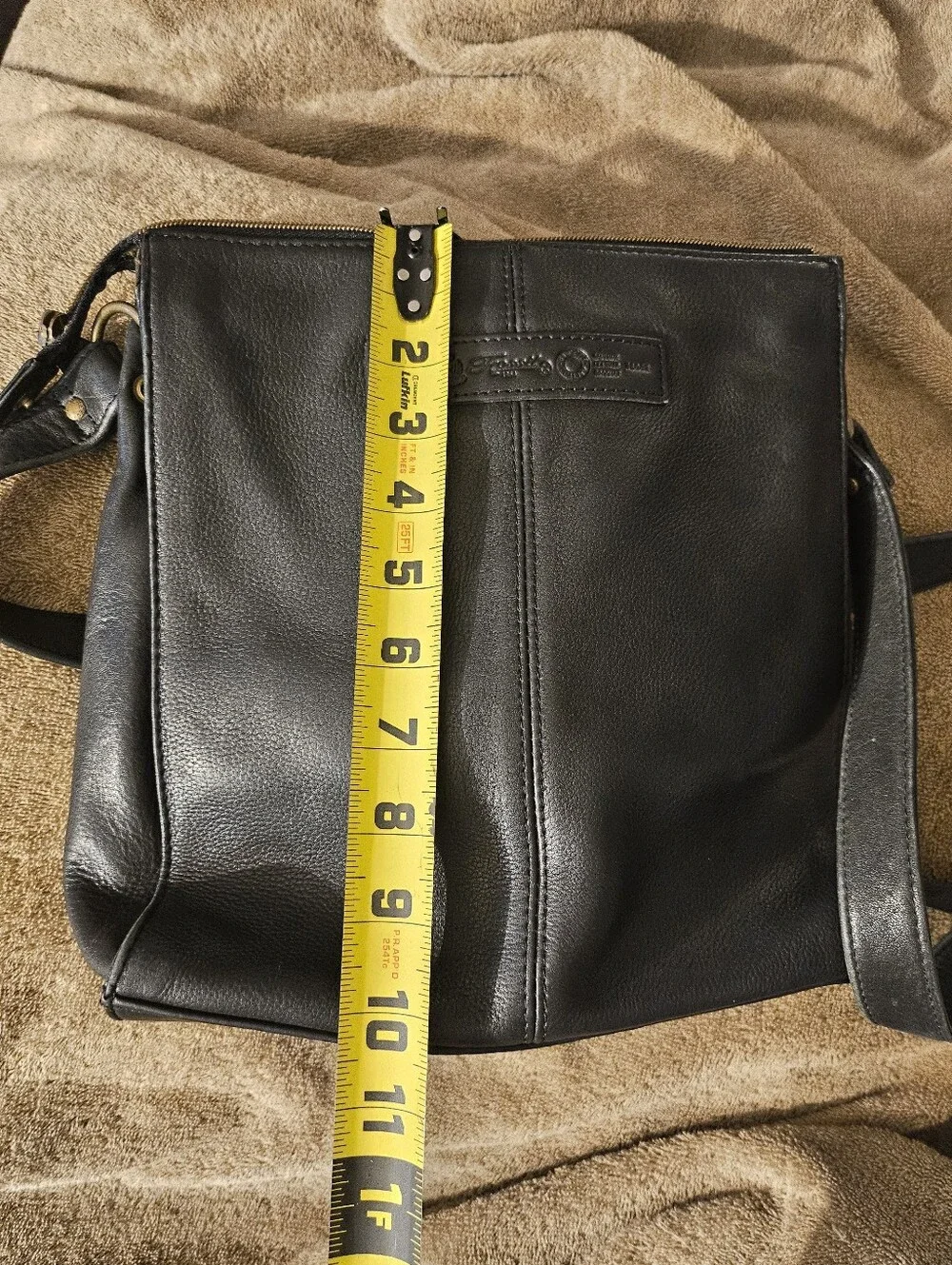Vintage Fossil Black Pebble Leather Crossbody Purse Handbag Key